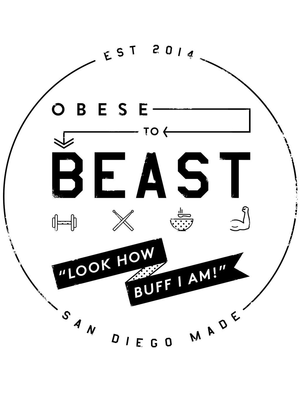 Black Circular Crest Hoody