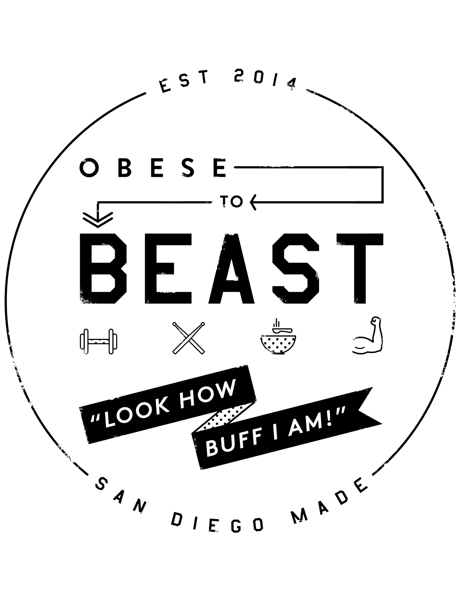 Black Circular Crest Hoody